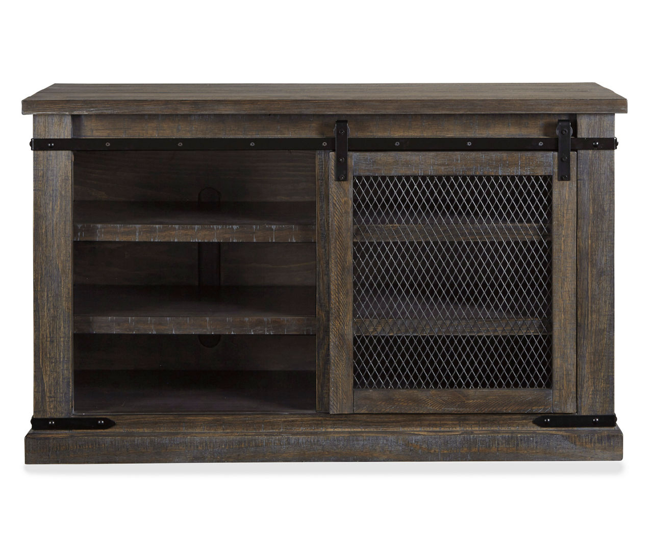 Rustic barn door tv deals stand big lots