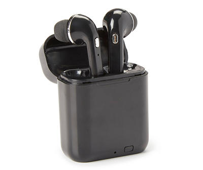 Black Bluetooth Wireless Earbuds with Charging Case