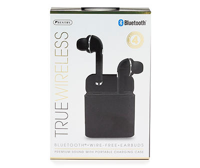 Black Bluetooth Wireless Earbuds with Charging Case