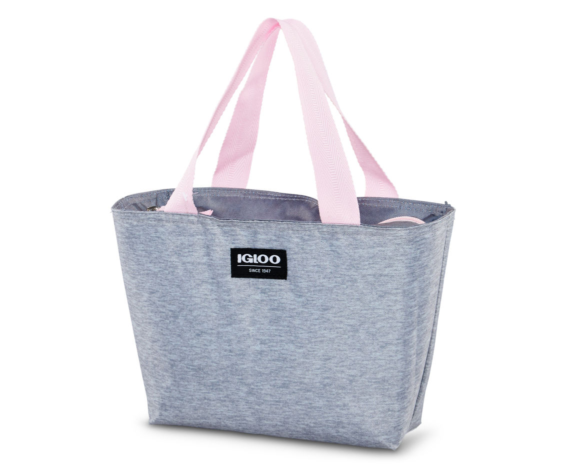 Igloo Gray Pink Textured 6 Can Mini Cooler Tote Big Lots