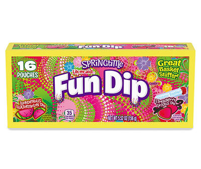 FUN DIP SPRINGTIME Wonderous Watermelon Dip & Strawberry Licious Dip Easter Candy Variety Pack 16 ct Box
