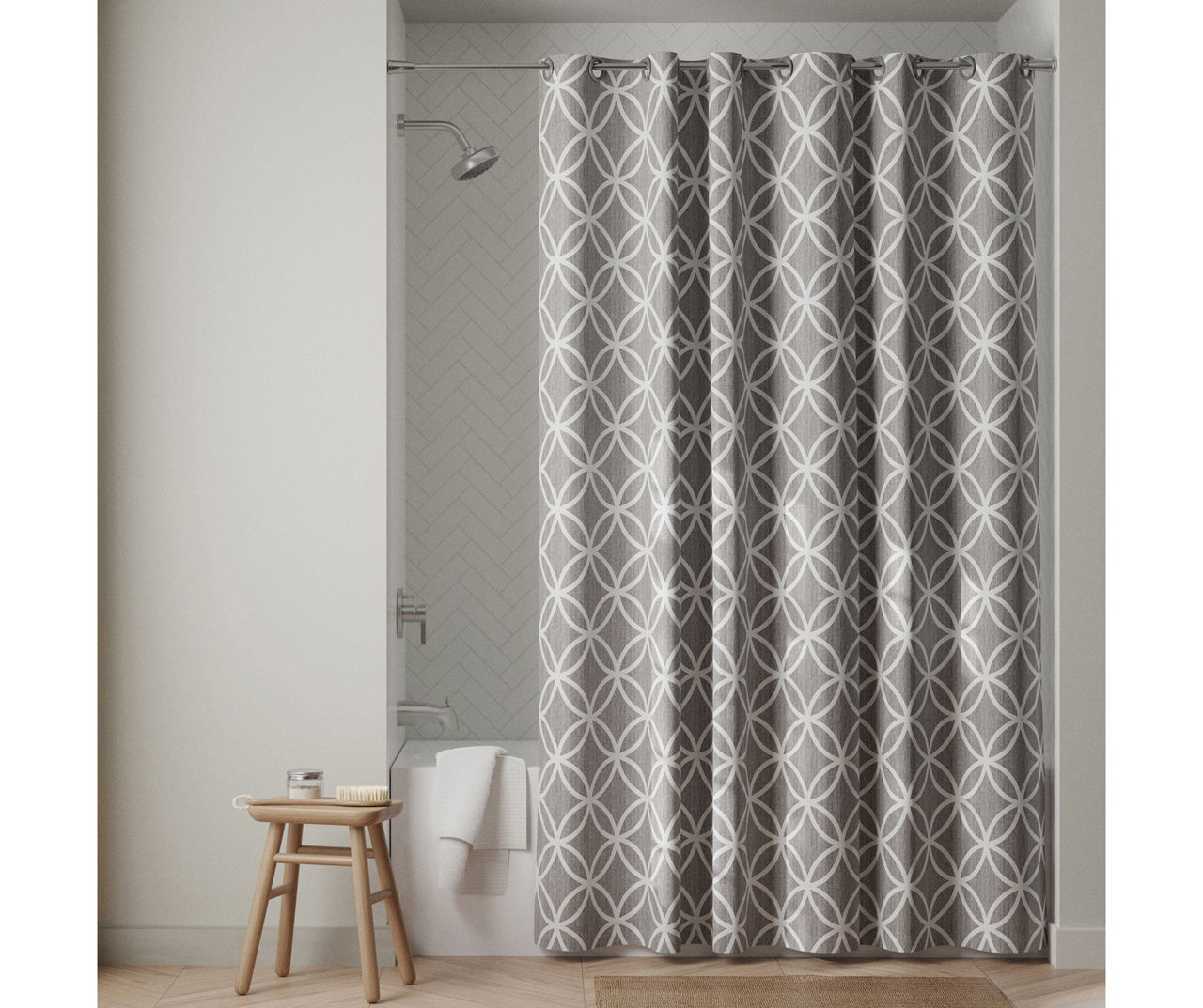 Emma Star Circle EZ Hang Fabric Shower Curtain | Big Lots