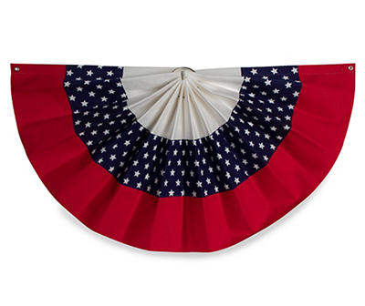 18" x 36" Red, White & Blue Canvas Bunting Fan Flag