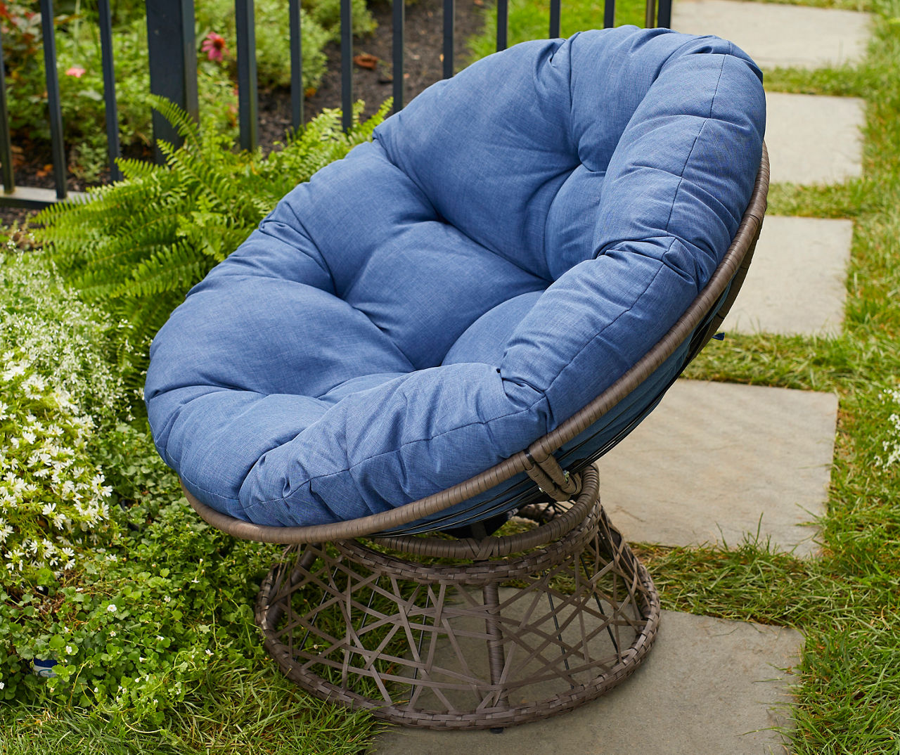 Navy blue best sale papasan chair