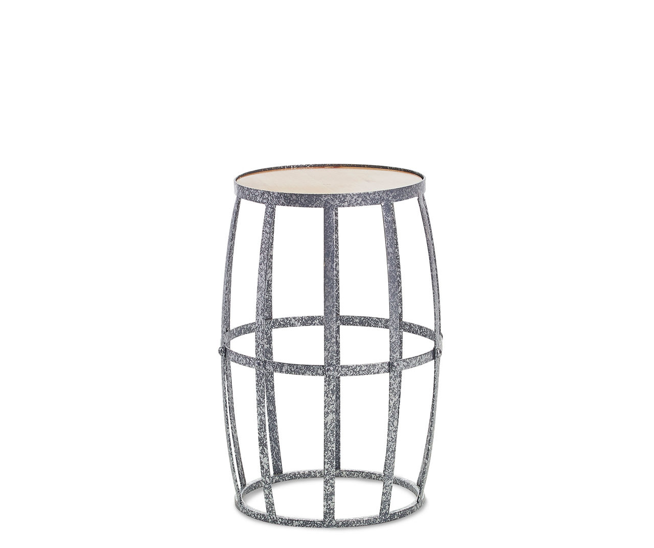 Wilson & Fisher 14" Galvanized Metal Barrel Garden Table Big Lots