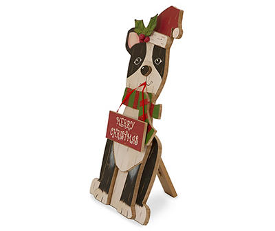 16.00H Wooden Christmas Figurines Decor, Dog"