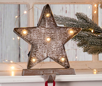 Marquee LED Wood & Metal Star Stocking Holder
