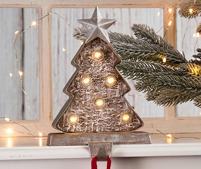 Marquee LED Wood & Metal Christmas Tree Stocking Holder