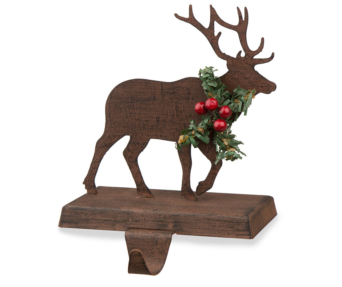 Glitzhome Wood & Metal Reindeer Stocking Holder Big Lots