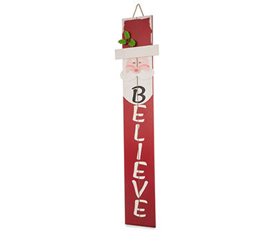 "Believe" Christmas Wooden Santa Porch Sign