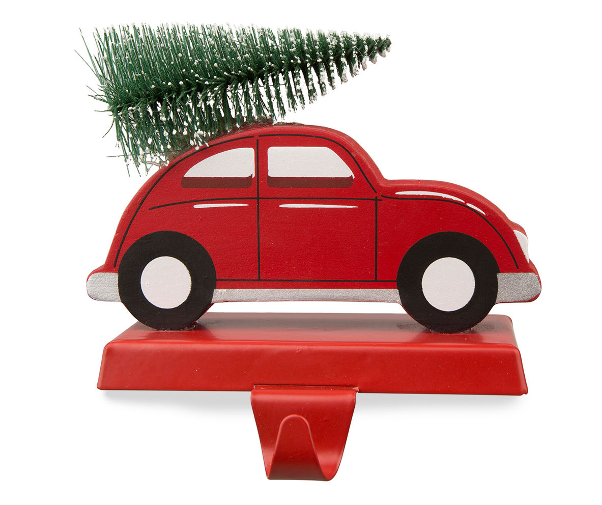 Glitzhome Wood And Metal Red Car Stocking Holder | Big Lots