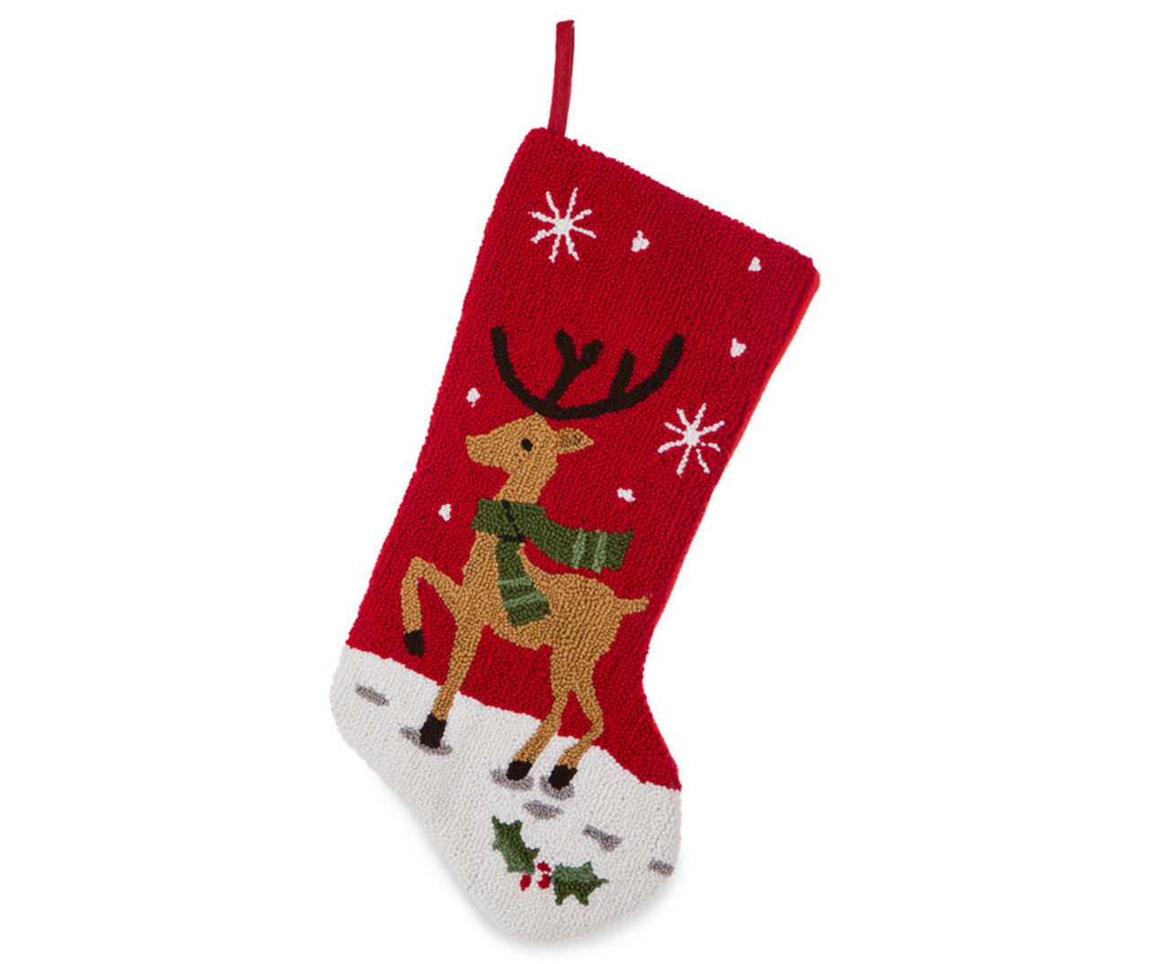 Glitzhome Hooked Reindeer Stocking | Big Lots