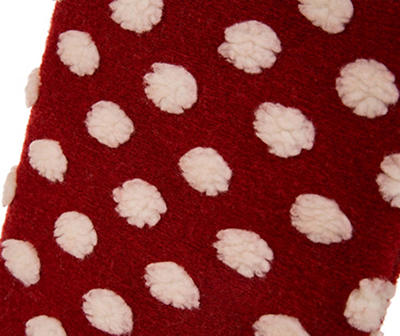 "21"L Fabric Christmas Stocking - Pompom"