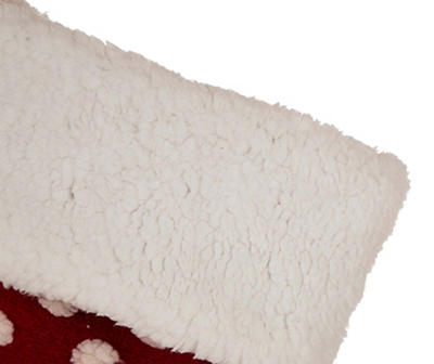 "21"L Fabric Christmas Stocking - Pompom"