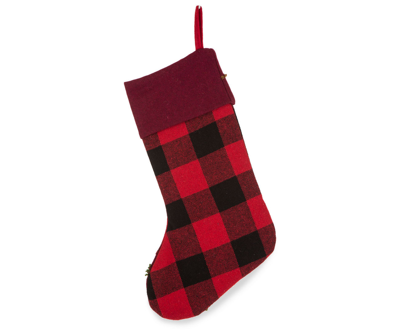Glitzhome Red & Black Buffalo Check Plaid Rug Hooked Reindeer Stocking ...