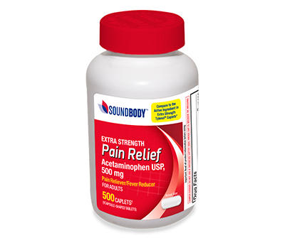 Extra Strength Pain Reliever 500mg Acetaminophen Caplets, 500-Count Bottle