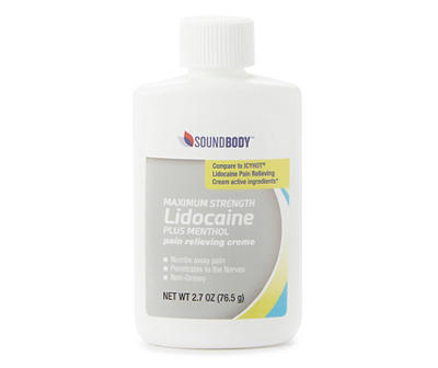Maximum Strength Lidocaine Plus Menthol Pain Relieving Creme, 2.7 Oz.