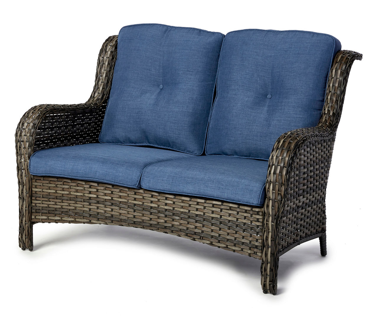 Real Living Oakmont All-Weather Wicker Navy Blue Cushioned Patio ...