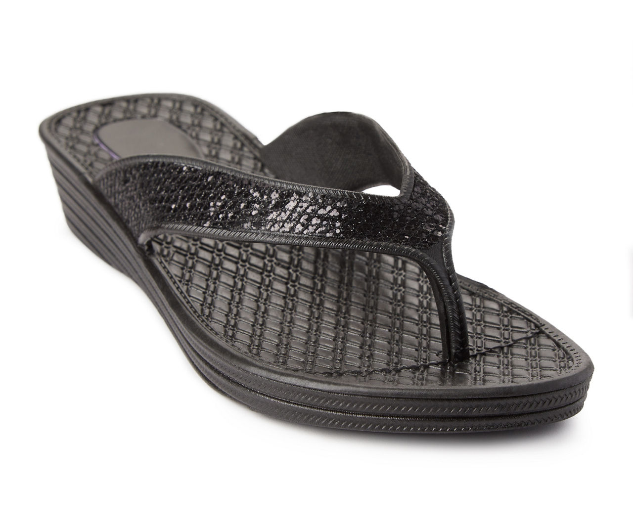 Glitter wedge 2024 flip flops