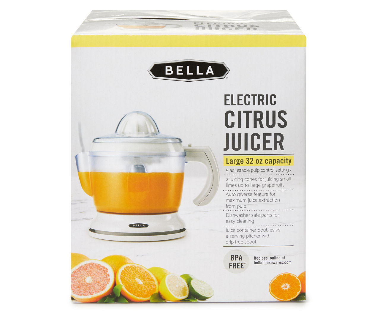 14768 Bella - Electric Citrus Juicer - White - Black Friday