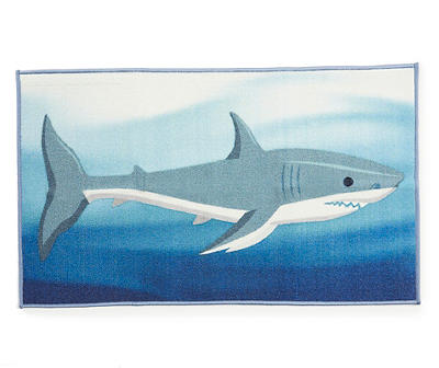 Blue Shark Accent Rug, (26