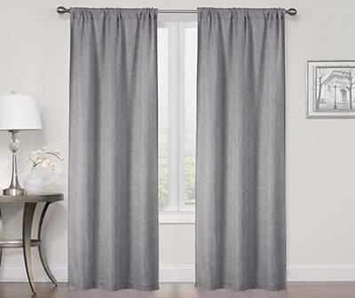 Gray Light Filtering Rod Pocket Curtain Panel, (84