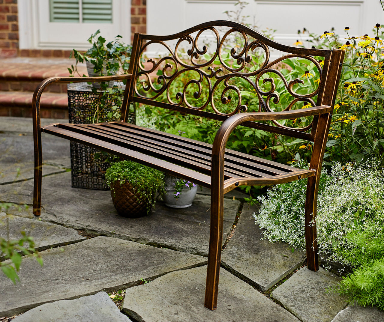 Bronze discount garden bench