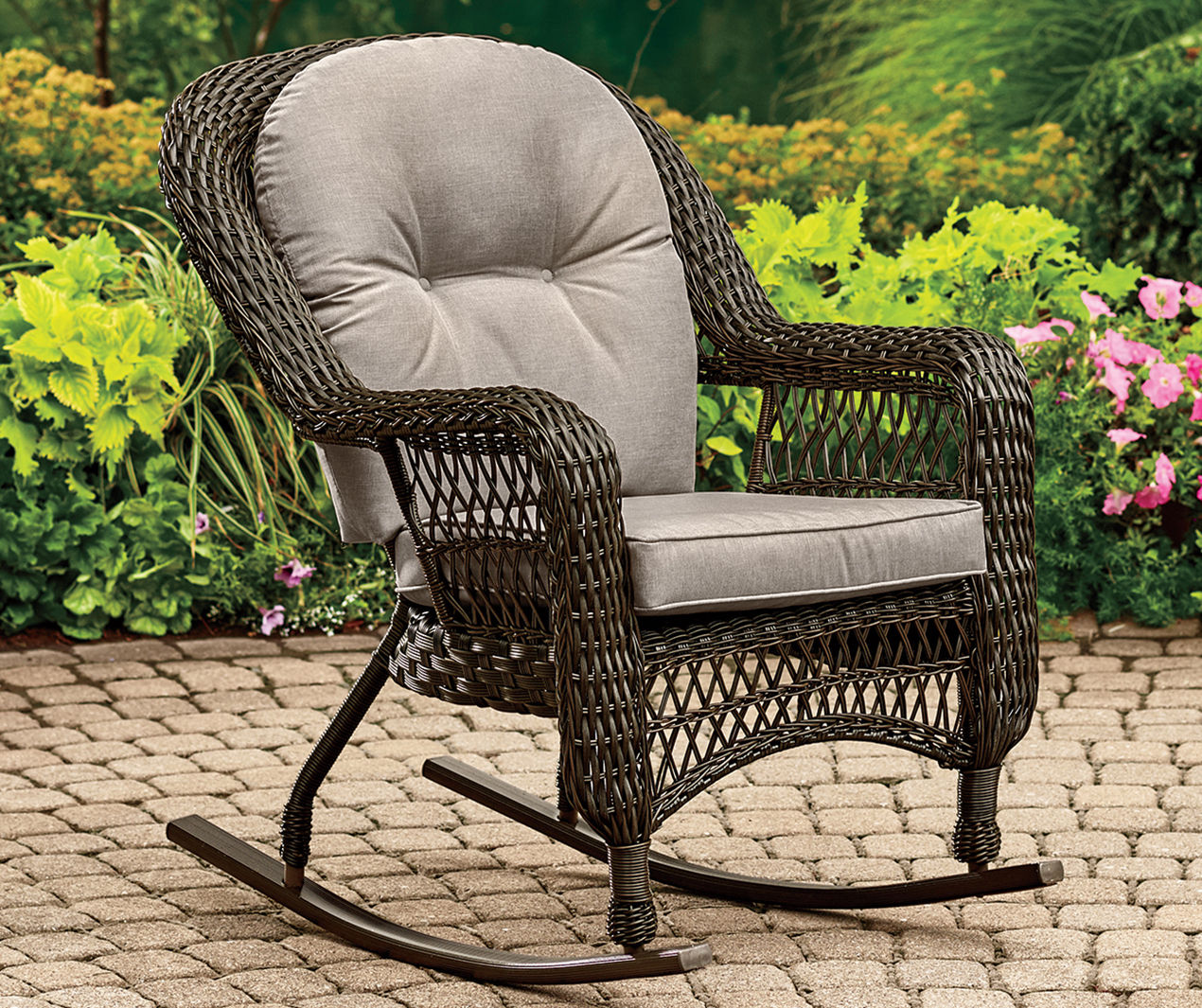 Wilson & fisher westwood all 2025 weather wicker patio chair with cushions