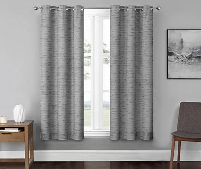 Gray Blackout Grommet Curtain Panel Pair, (63