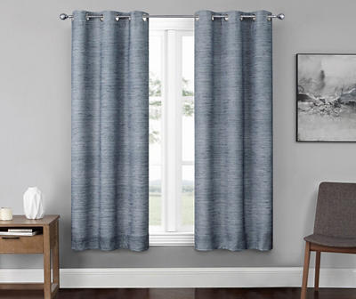 Indigo Blackout Grommet Curtain Panel Pair, (63