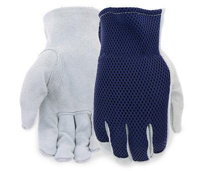 Navy Split Leather Gloves