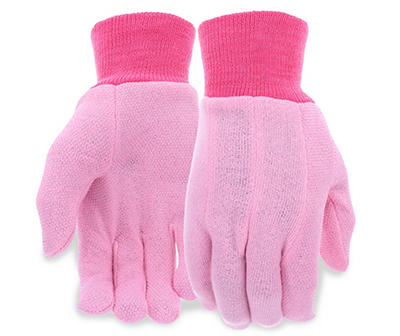 Pink Jersey Knit Gloves