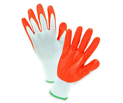 Orange Nitrile Dipped Gloves, 5-Pack