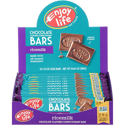 Enjoy Life Chocolate Bars, Ricemilk Dairy Free Chocolate Flavored Confectionary Bars, 1.12 oz Bar