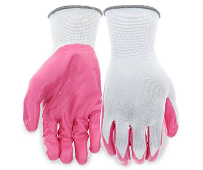 Pink Nitrile Dipped Gloves, 5-Pack