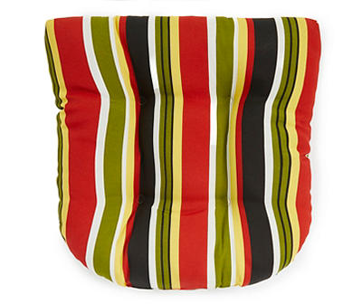 Capulet Tropical & Stripe Reversible Outdoor Wicker Chair Cushion