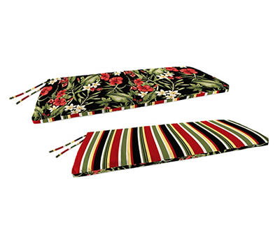 Capulet Tropical & Stripe Reversible Outdoor Bench Pad