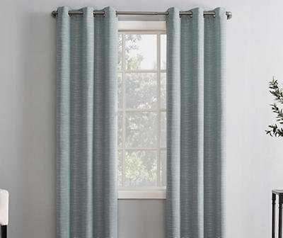 Taliyah Aqua Room-Darkening Grommet Curtain Panel, (84