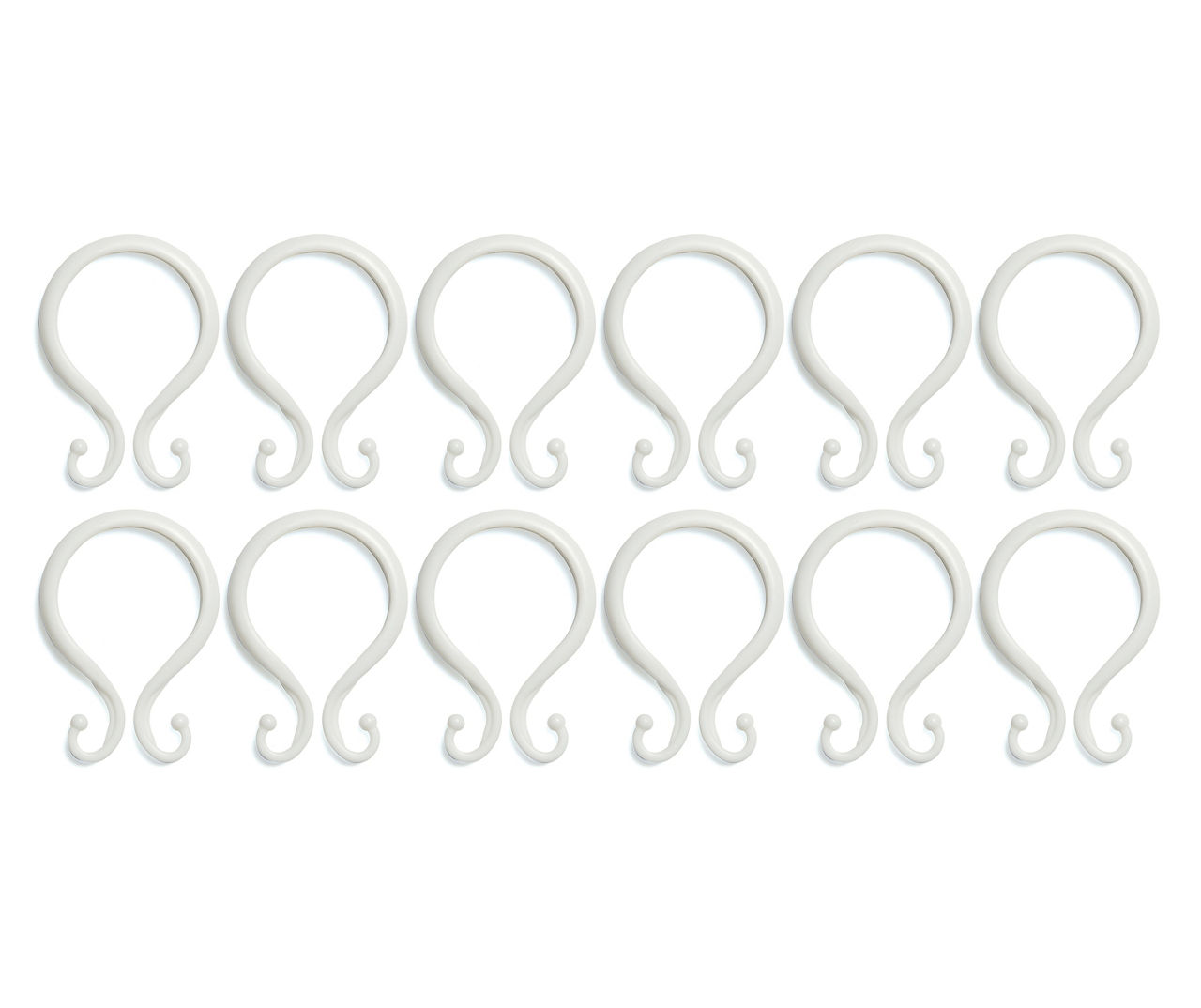 Kenney White Double Shower Hooks, 12-Pack | Big Lots