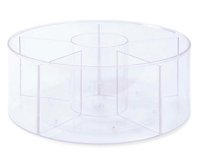 Clear 5-Compartment Rotating Countertop Organizer