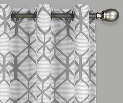 Broyhill Mason Gray Light-Filtering Grommet Curtain Panel, (84