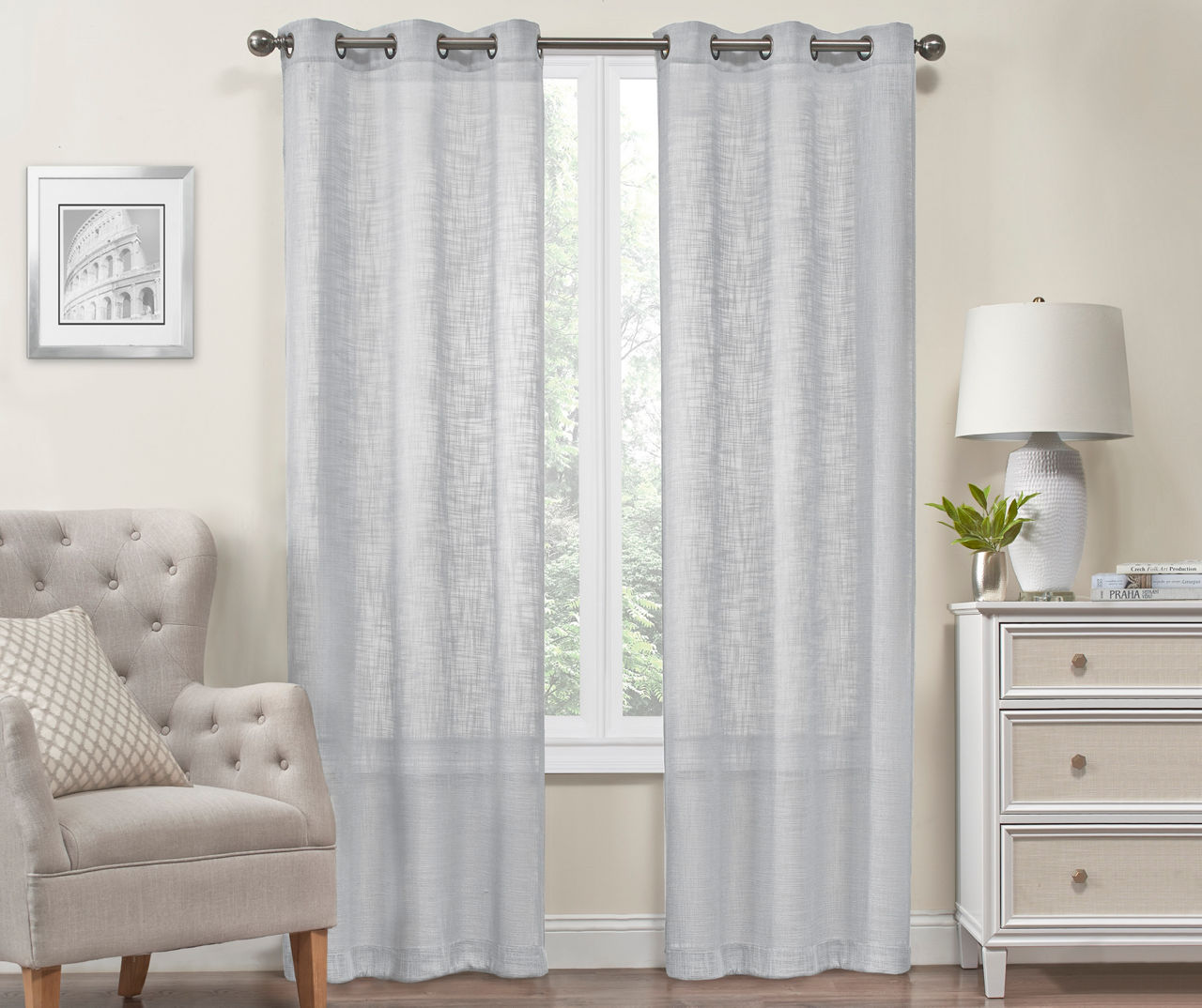 Silver Ashford Light-Filtering Grommet Curtain Panel, (84")