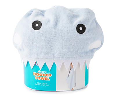 Blue Shark Hooded Bath Towel