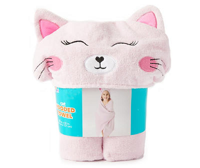 Pink Cat Hooded Bath Towel