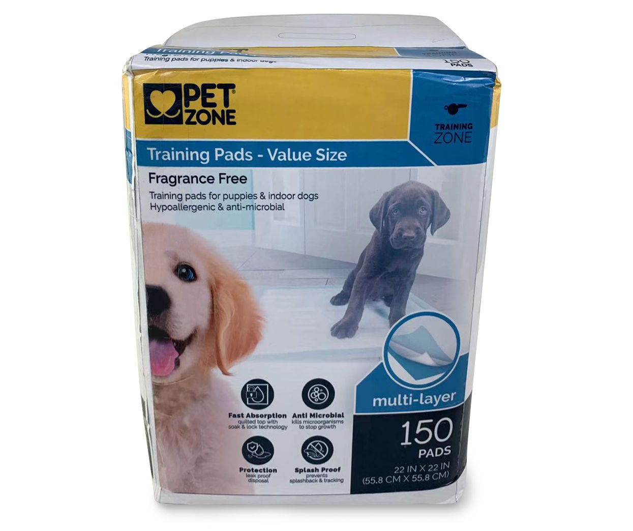 Pet Zone Multi Layer Fragrance Free Training Pads 150 Count Big