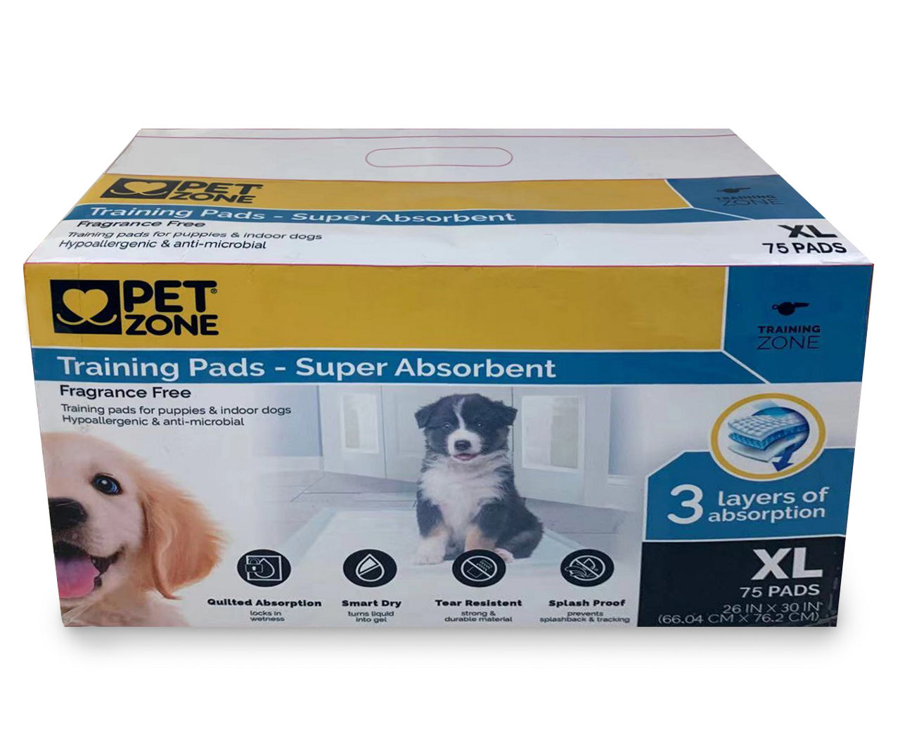 Pet Zone Multi Layer Fragrance Free XL Training Pads 75 Count Big Lots