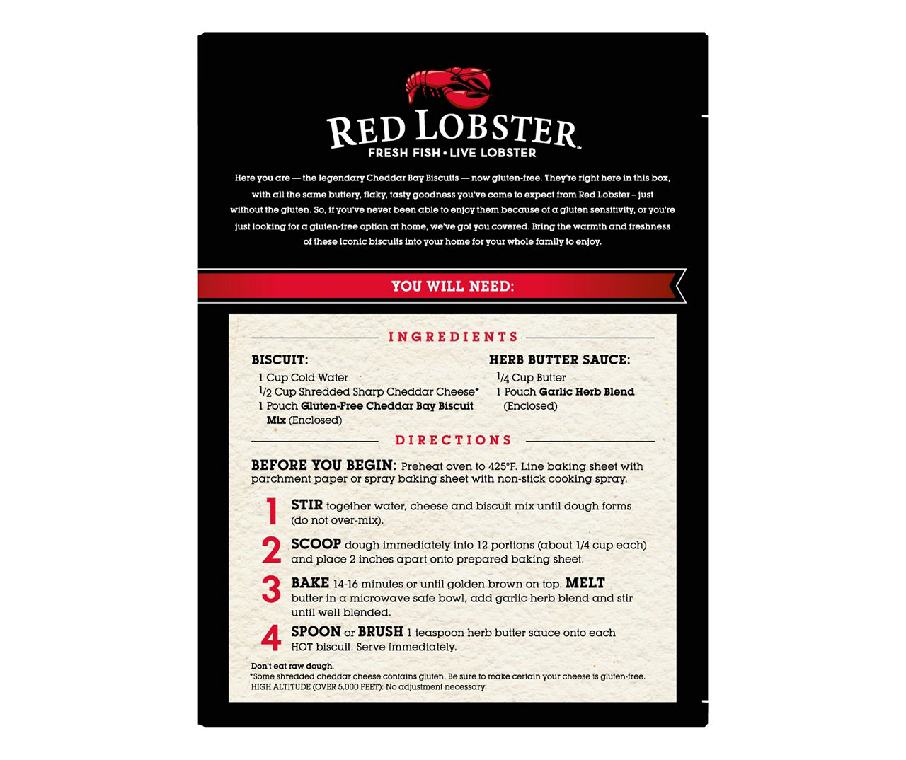 Red Lobster Cheddar Bay Biscuits Mix, Gluten-Free, 11.36-Ounce Boxes (Pack  of 8)