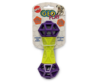 Geo Play Dual Textured Dog Toy Dumbbell