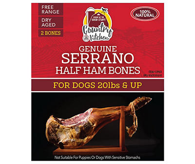 Serrano Half Ham Bone Dog Treats, 2-Pack