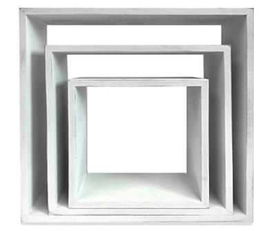 White Nested Wall Cubes 3-Piece Set